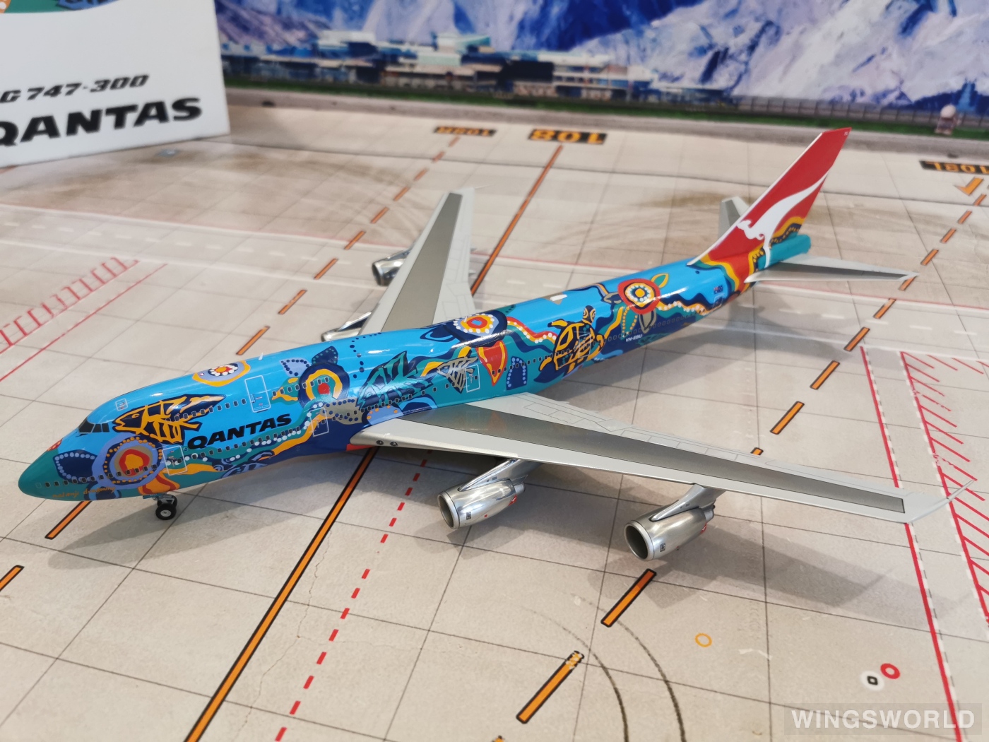 JC Wings 1:200 XX2791 Qantas 澳洲航空 Boeing 747-300 VH-EBU