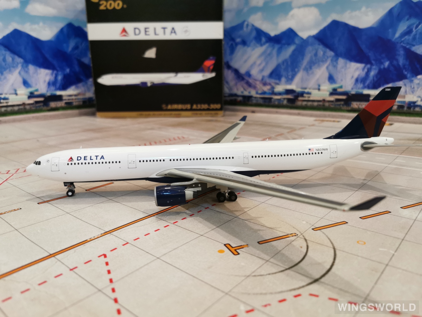 Geminijets 1:200 G2DAL305 Delta Air Lines 达美航空 Airbus A330-300 N801NW