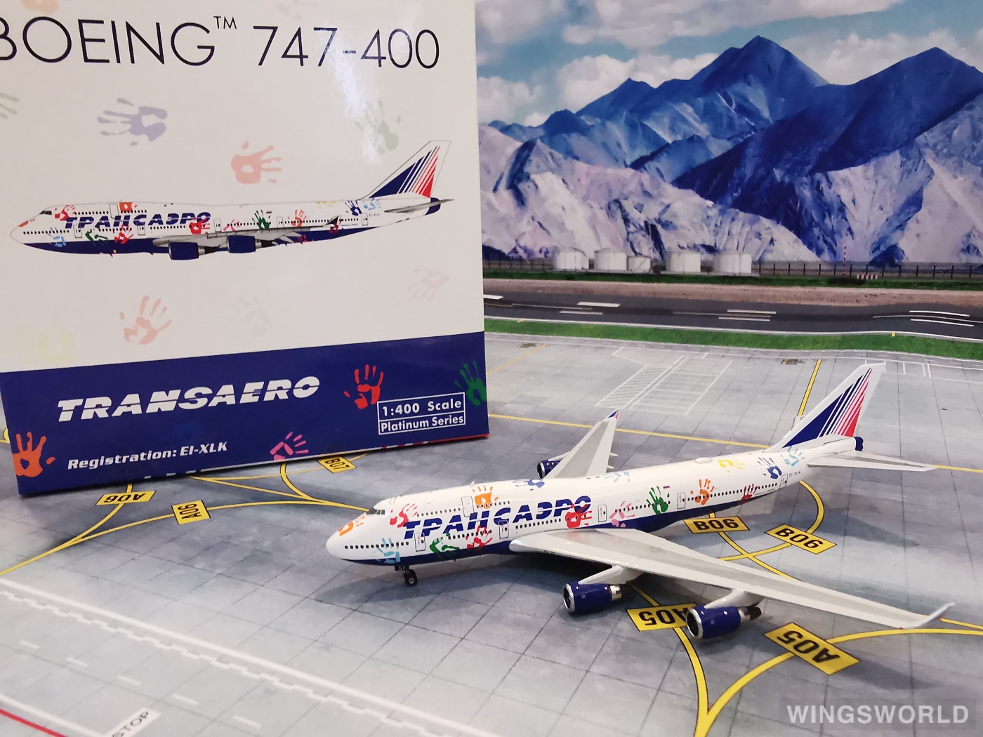 Phoenix 1:400 PH10890 Transaero Airlines 俄罗斯洲际航空 Boeing 747-400 EI-XLK