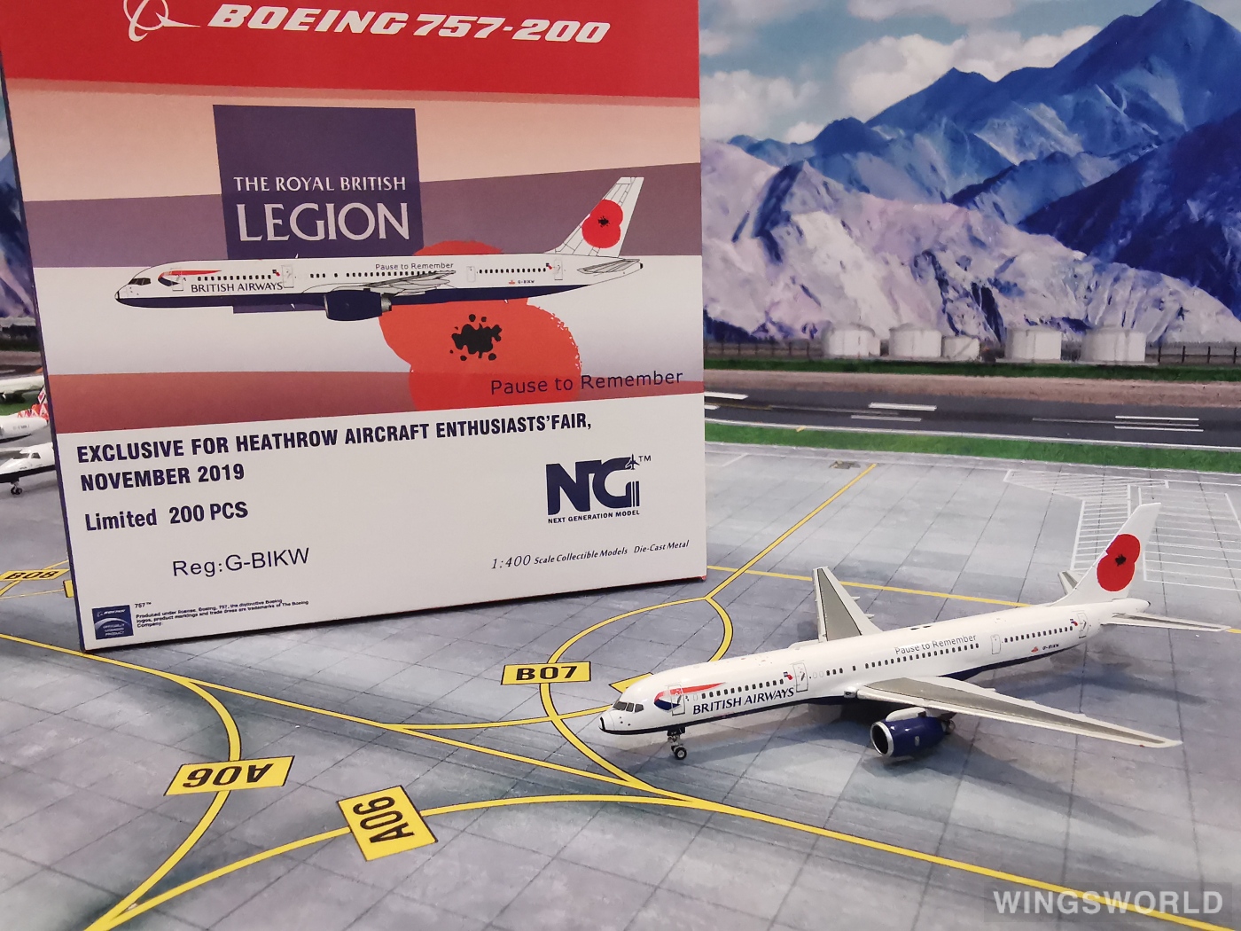 NGmodels 1:400 NG53128 British Airways 英国航空 Boeing 757-200 G-BIKW