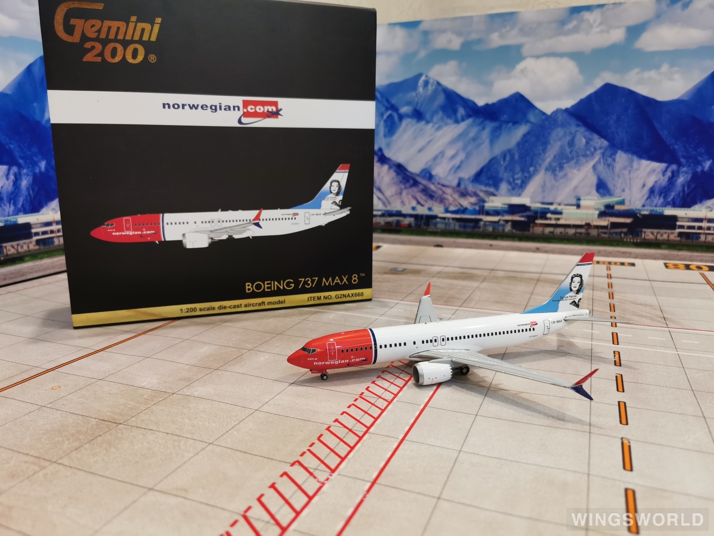 Geminijets 1:200 G2NAX660 Norwegian Air Shuttle 挪威航空 Boeing 737 MAX 8 LN-MAX