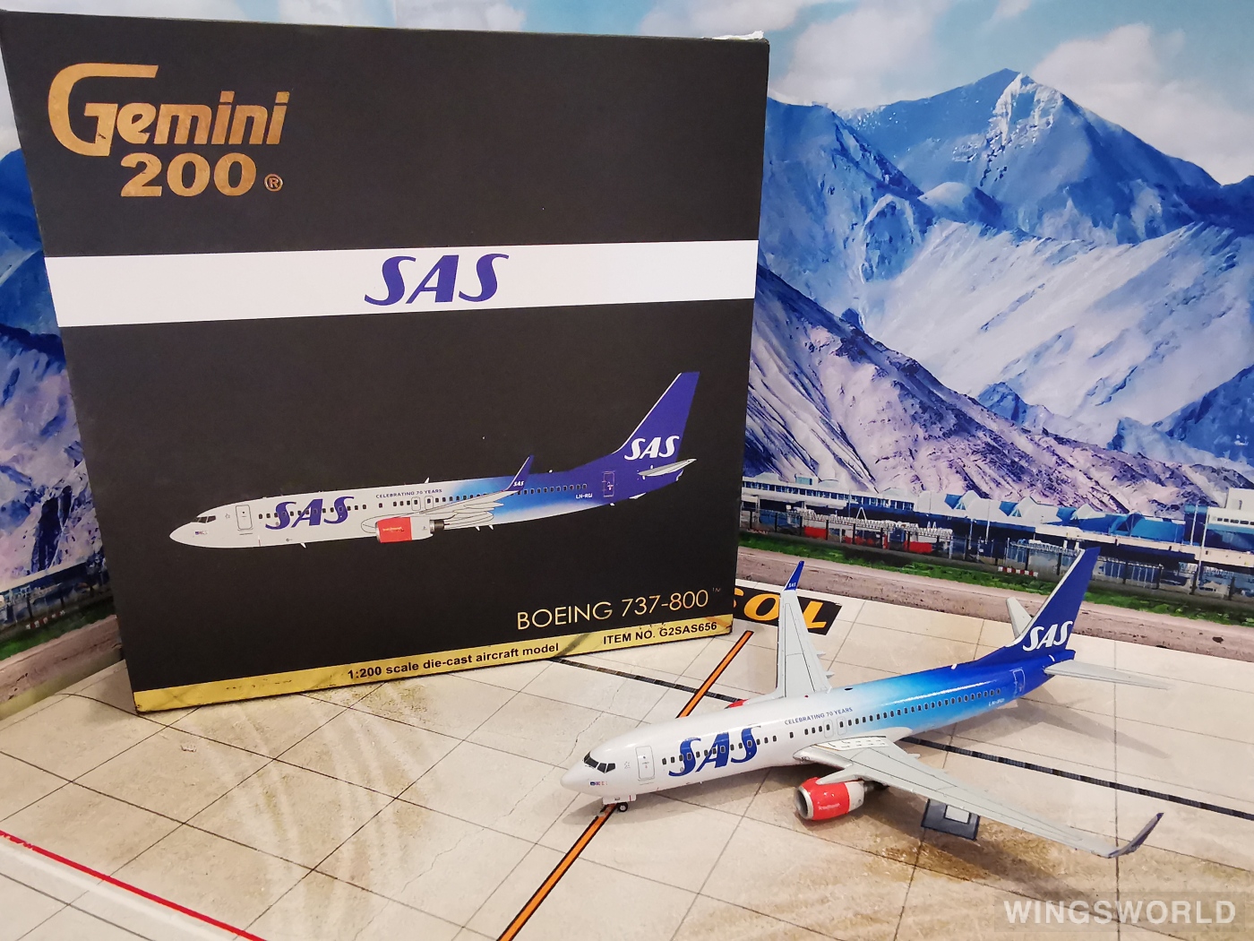 Geminijets 1:200 G2SAS656 SAS 北欧航空 Boeing 737-800 LN-RGI