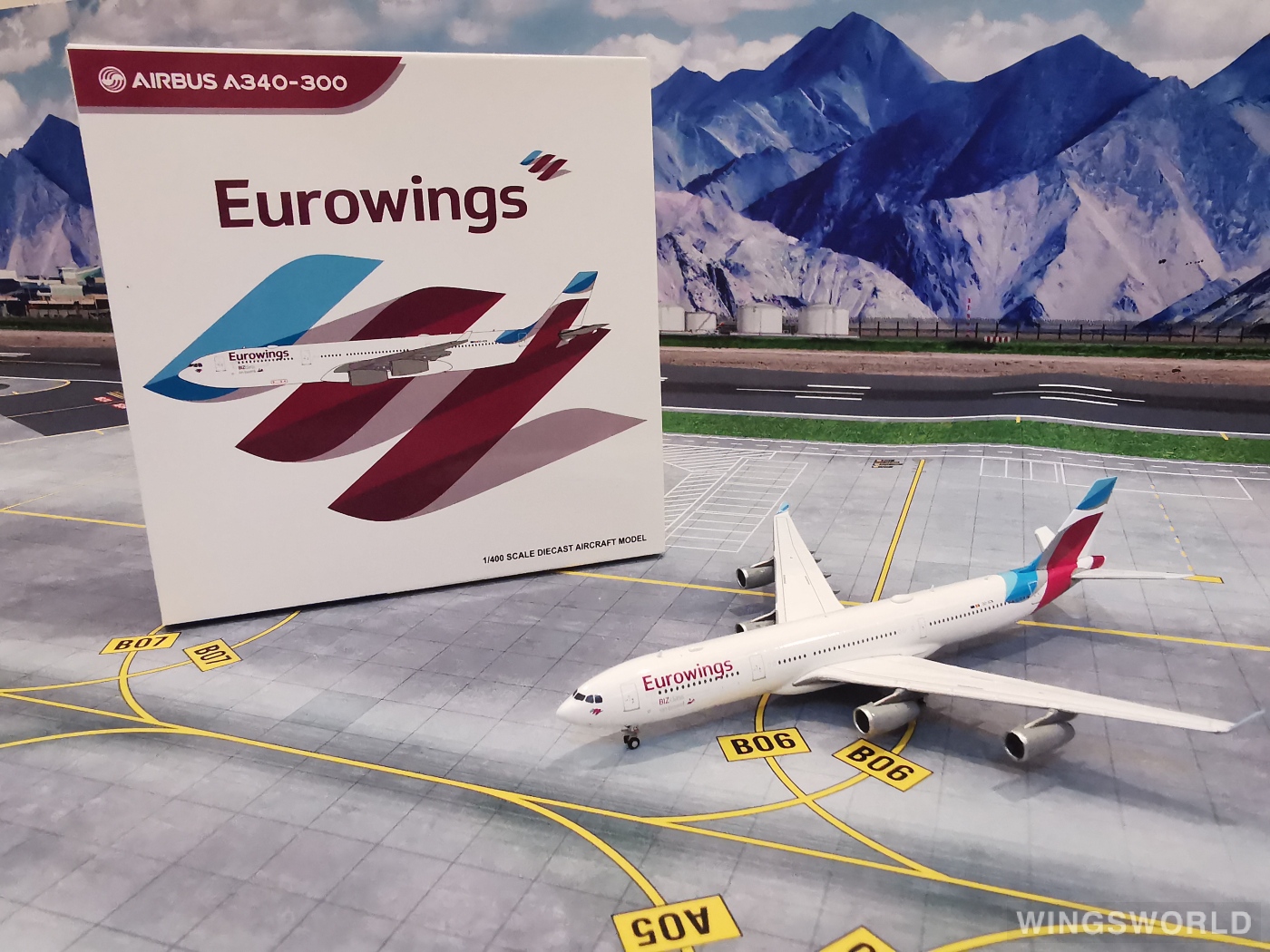 JC Wings 1:400 XX4423 Eurowings 欧洲之翼航空 Airbus A340-300 OO-SCW