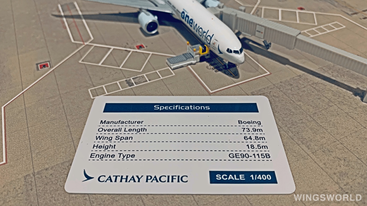 JC Wings 1:400 EW477W003 Cathay Pacific 国泰航空 Boeing 777-300ER B-KQI