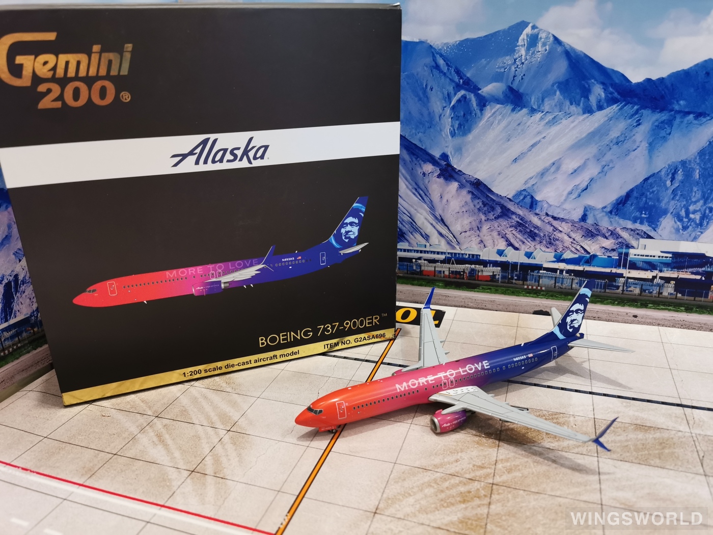 Geminijets 1:200 G2ASA696 Alaska Airlines 阿拉斯加航空 Boeing 737-900ER N493AS