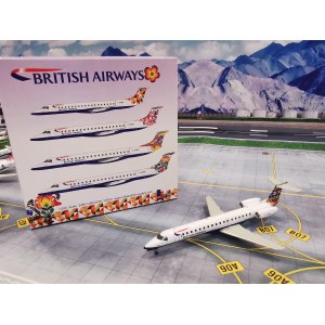 British Airways 英国航空 Embraer ERJ-145 G-EMBF World Tail UK-Grand Union IF145011 Inflight200 1:200