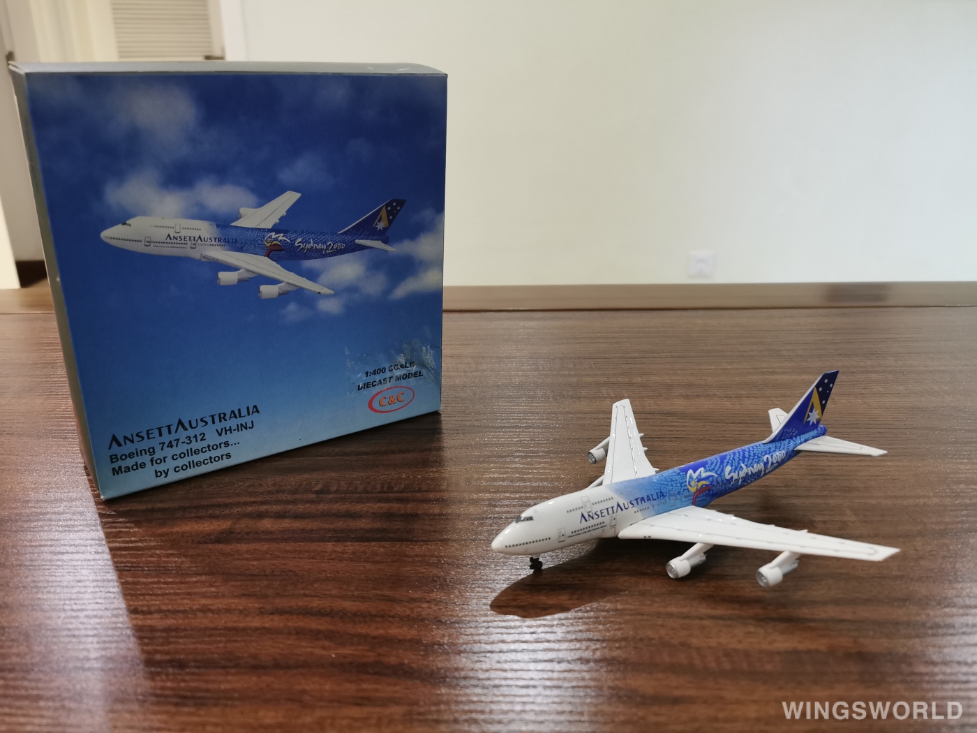 C&C Wings 1:400 20055 Ansett 澳洲安捷航空 Boeing 747-300 VH-INJ