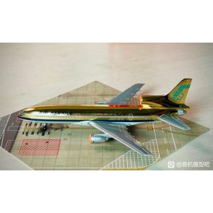 Air Afrique 非洲航空 Lockheed L-1011 TriStar N185AT ATA腰线，非洲航空名称及垂尾logo 63607 Blue box 1:400