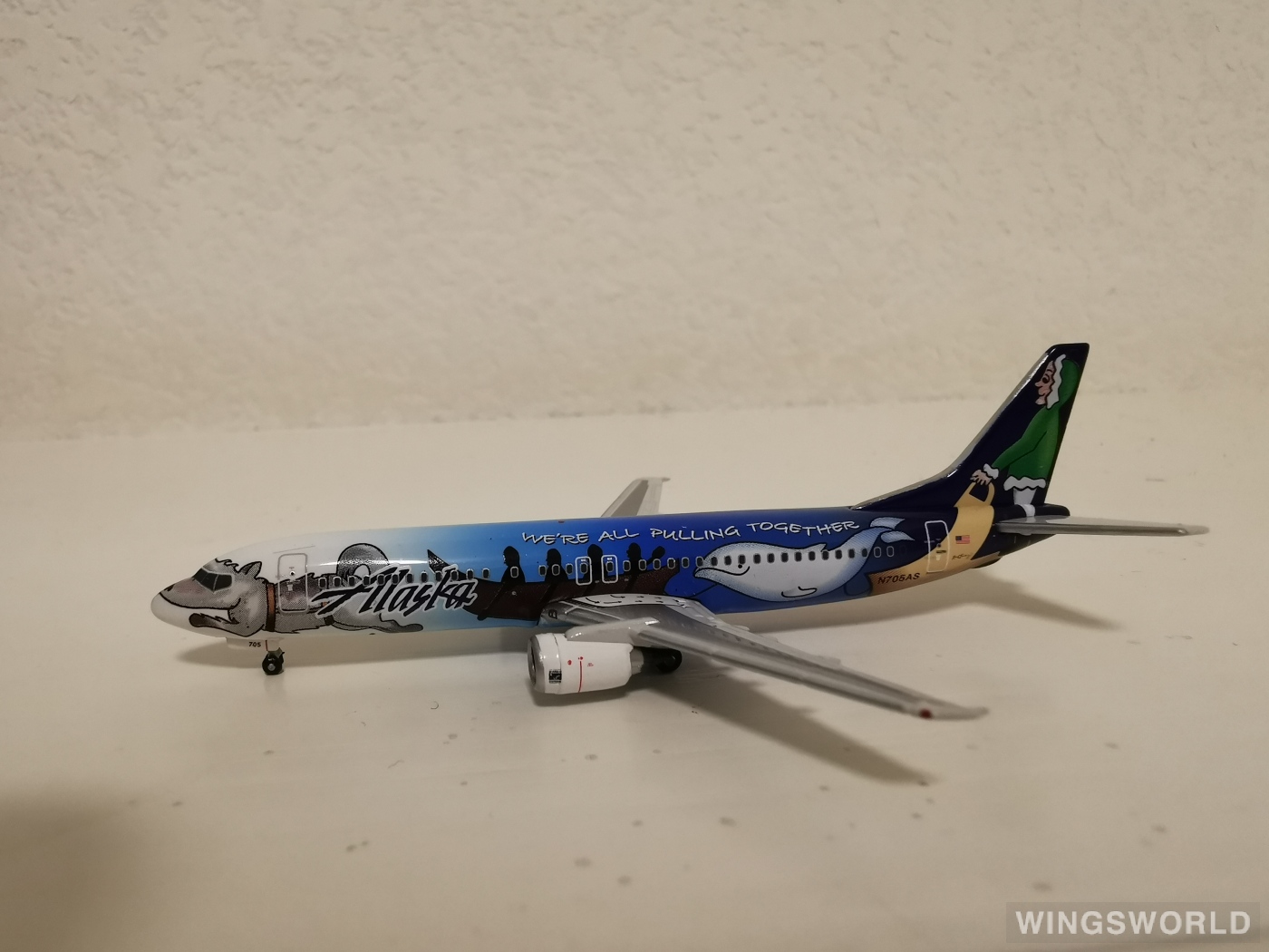 Geminijets 1:400 GJASA944 Alaska Airlines 阿拉斯加航空 Boeing 737-400 N705AS