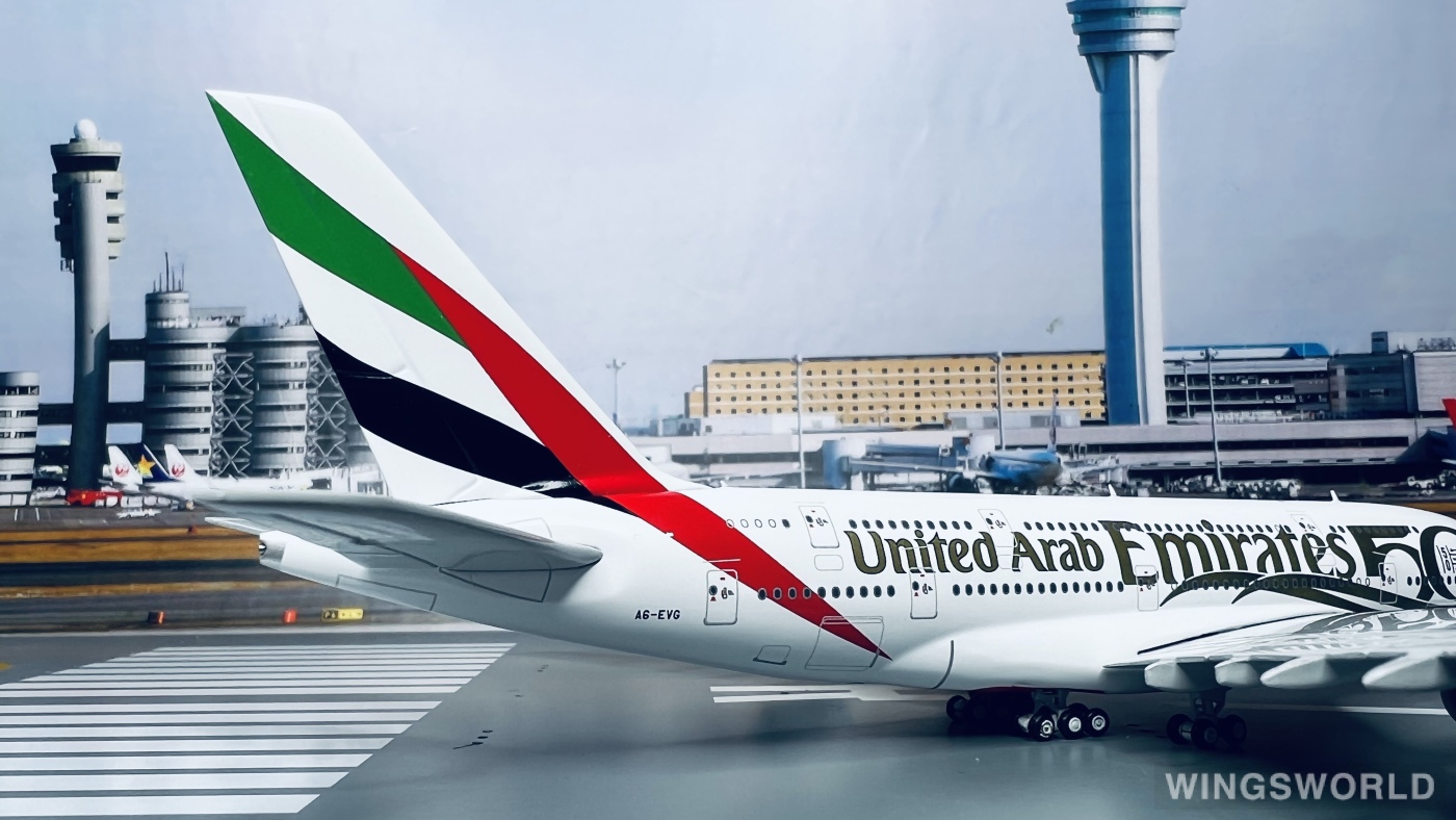 Geminijets 1:400 GJUAE2051 Emirates 阿联酋航空 Airbus A380-800 A6-EVG