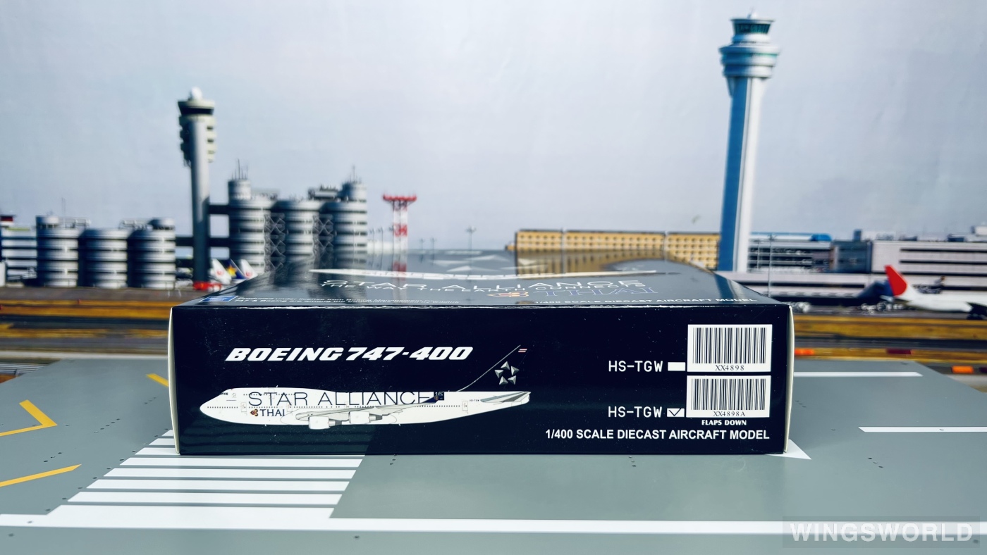 JC Wings 1:400 XX4898A Thai Airways 泰国国际航空 Boeing 747-400 HS-TGW