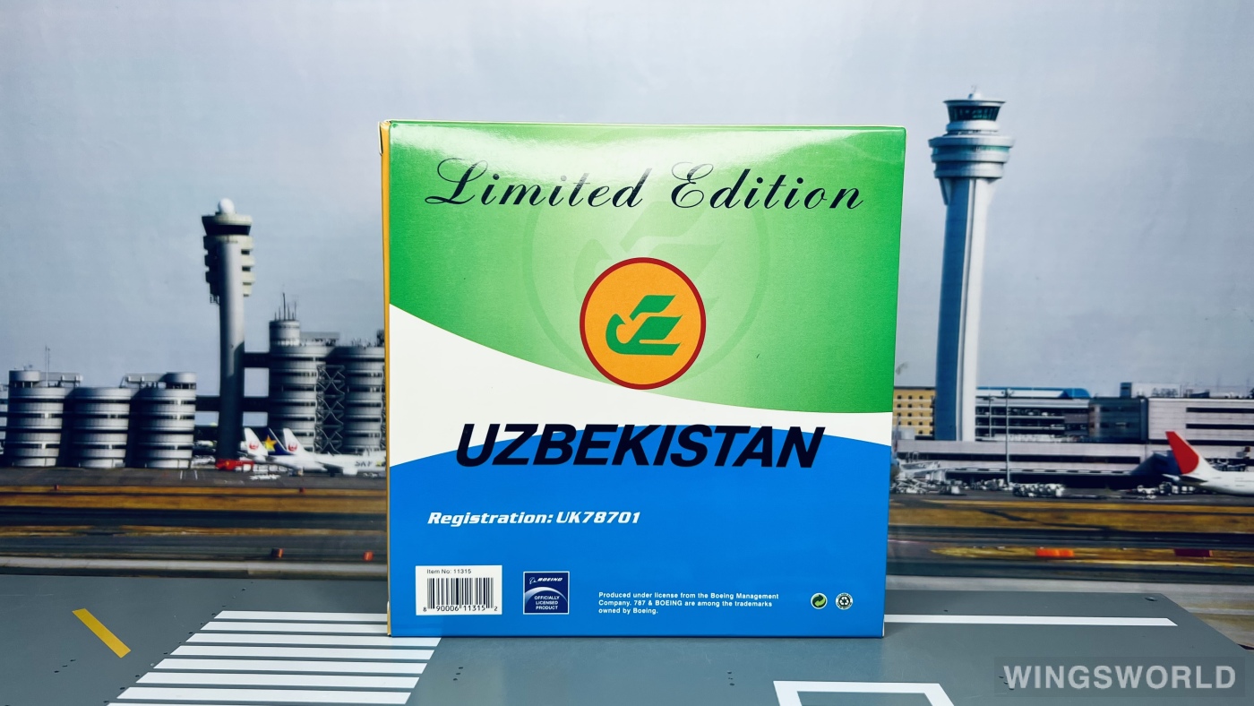 Phoenix 1:400 PH11315 Uzbekistan Airways 乌兹别克斯坦航空 Boeing 787-8 UK-78701