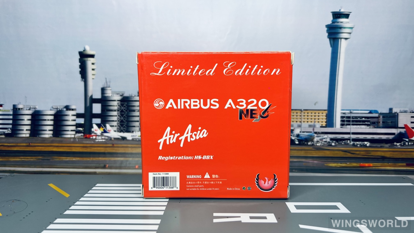 Phoenix 1:400 PH11388 AirAsia 亚洲航空 Airbus A320neo HS-BBX