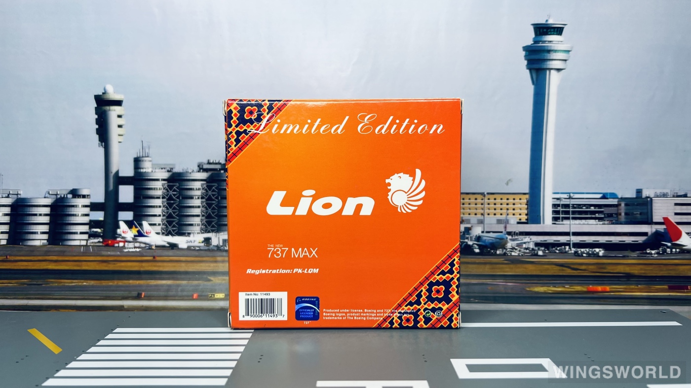 Phoenix 1:400 PH11493 Lion Air 狮子航空 Boeing 737 MAX 8 PK-LQM