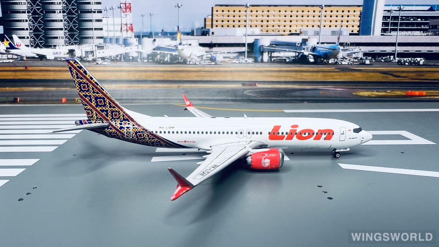 Phoenix 1:400 PH11493 Lion Air 狮子航空 Boeing 737 MAX 8 PK-LQM
