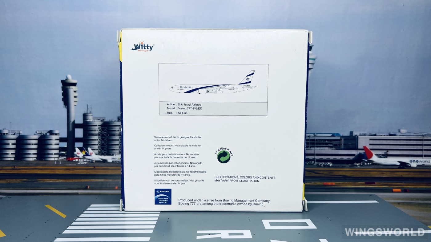 Witty 1:400 WT4772005 El Al 以色列航空 Boeing 777-200 4X-ECE