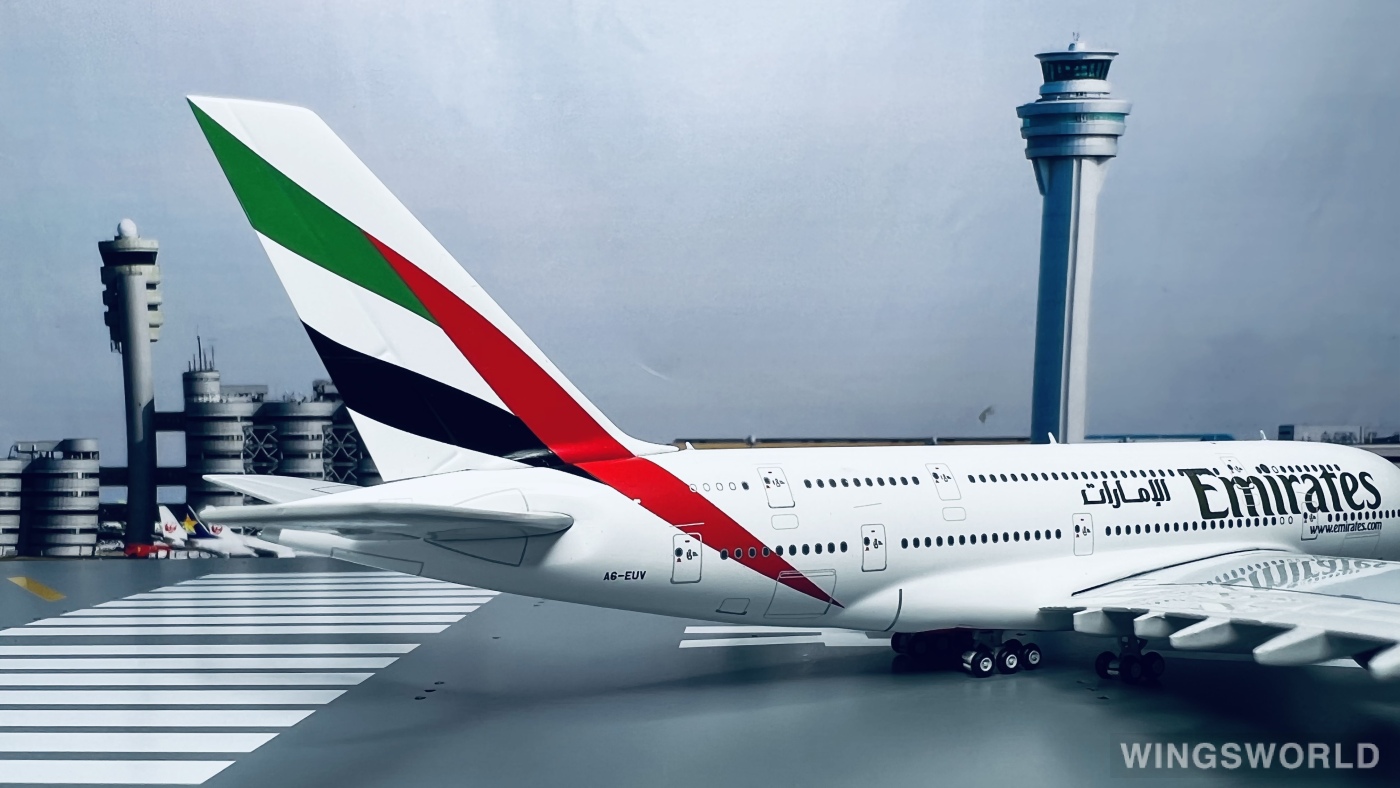 Geminijets 1:400 GJUAE2054 Emirates 阿联酋航空 Airbus A380-800 A6-EUV