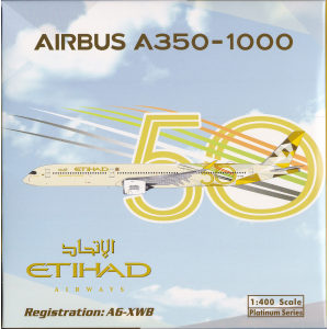 Etihad Airways 阿提哈德航空 Airbus A350-1000 A6-XWB 50周年 PH11726 Phoenix 1:400