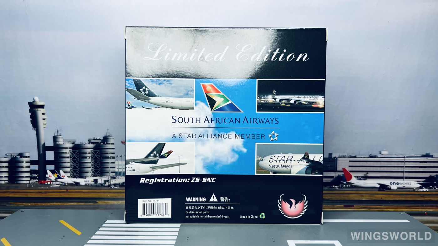 Phoenix 1:400 PH11744 South African Airways 南非航空 Airbus A340-600 ZS-SNC