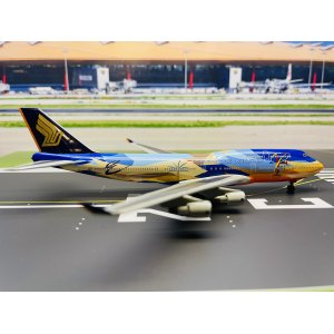 Singapore Airlines 新加坡航空 Boeing 747-400 9V-SPK 官方版本七色鸟 55106 Dragon Models 1:400