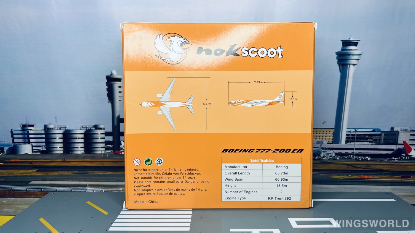 JC Wings 1:400 LH4255 NokScoot 酷鸟航空 Boeing 777-200ER HS-XBF