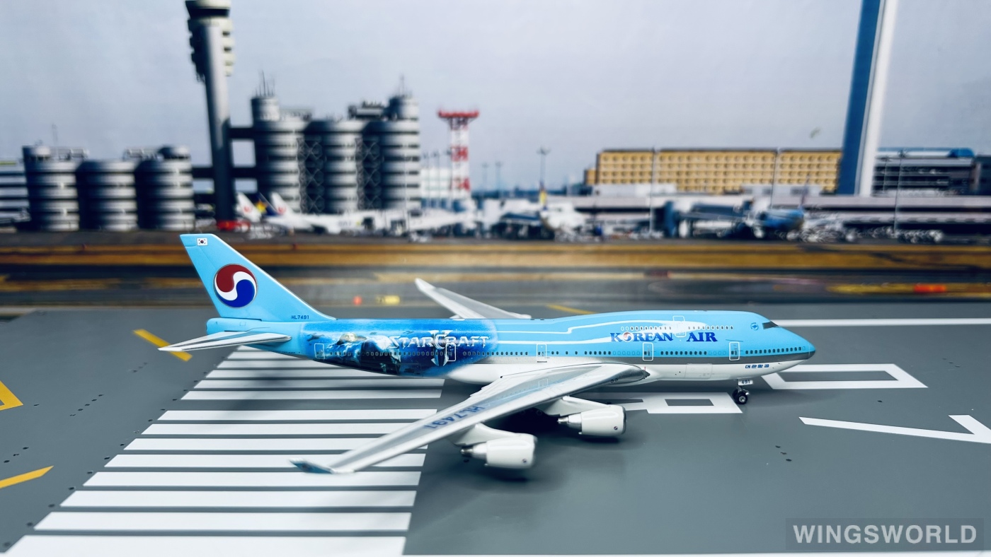 Phoenix 1:400 PH10441 Korean Air 大韩航空 Boeing 747-400 HL7491