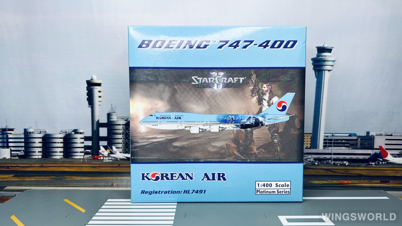 Phoenix 1:400 PH10441 Korean Air 大韩航空 Boeing 747-400 HL7491