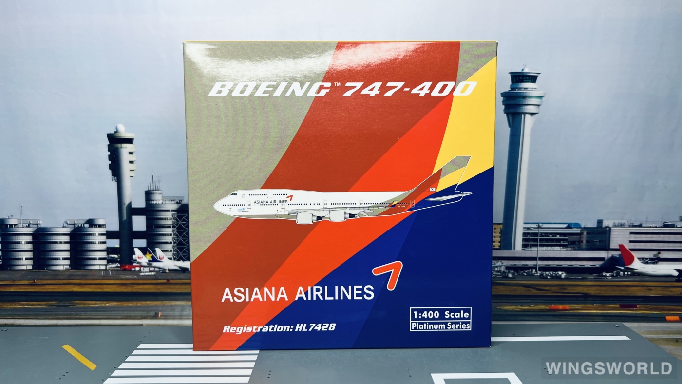 Phoenix 1:400 PH10582 Asiana 韩亚航空 Boeing 747-400 HL7428