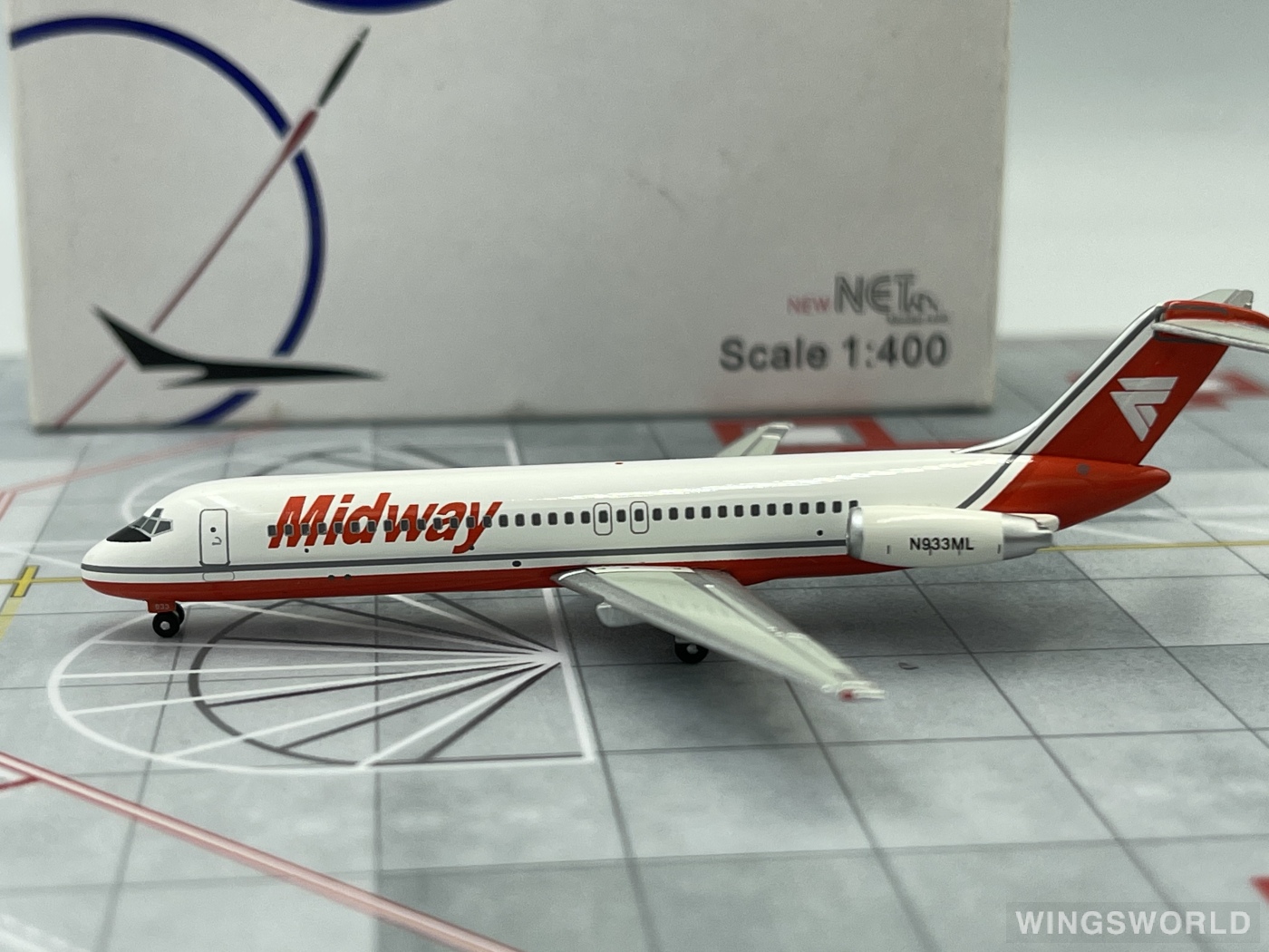 netmodels@ 1:400 NETN933ML Midway Airlines 中途航空 McDonnell Douglas DC-9 N933ML