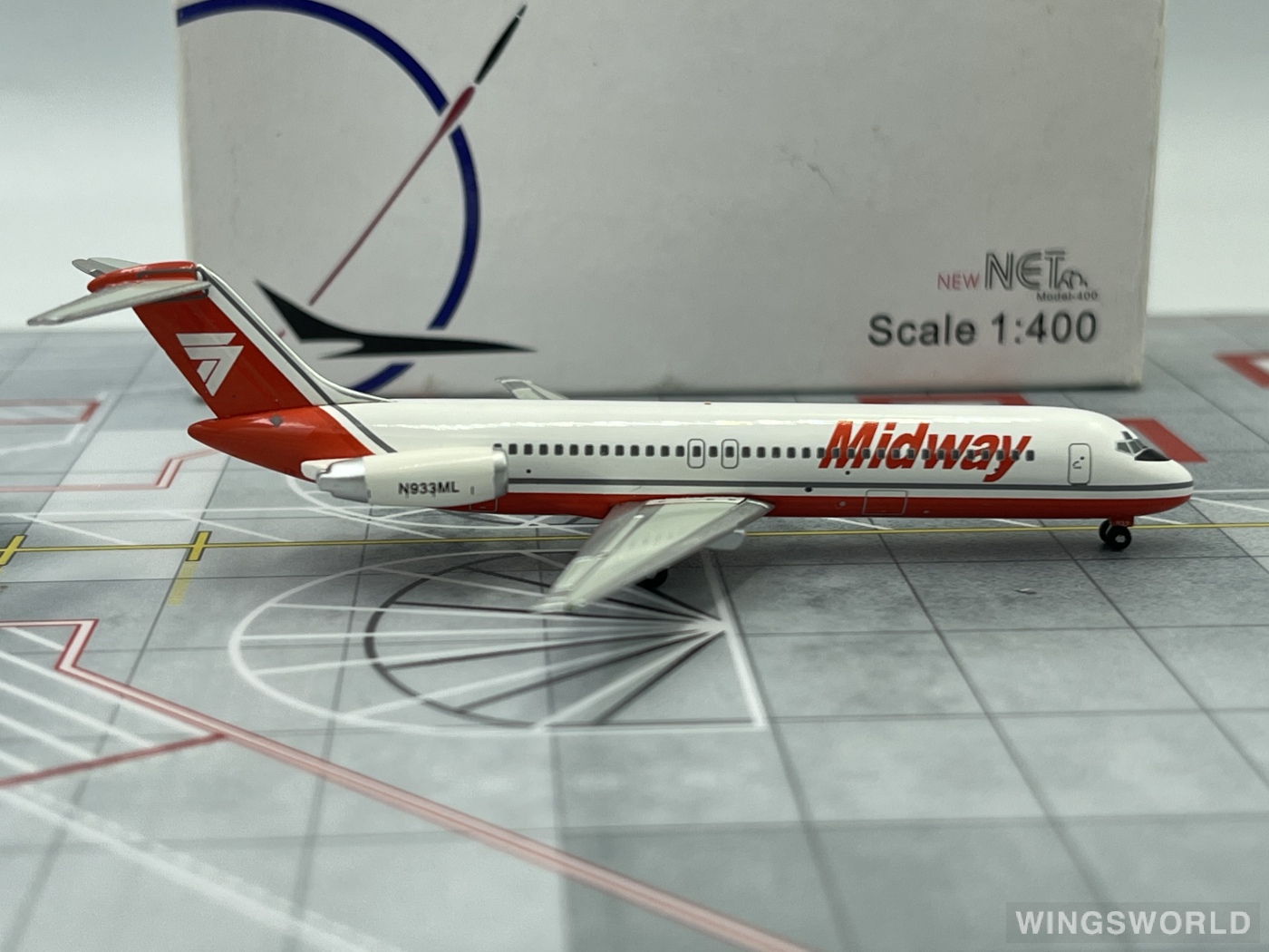 netmodels@ 1:400 NETN933ML Midway Airlines 中途航空 McDonnell Douglas DC-9 N933ML