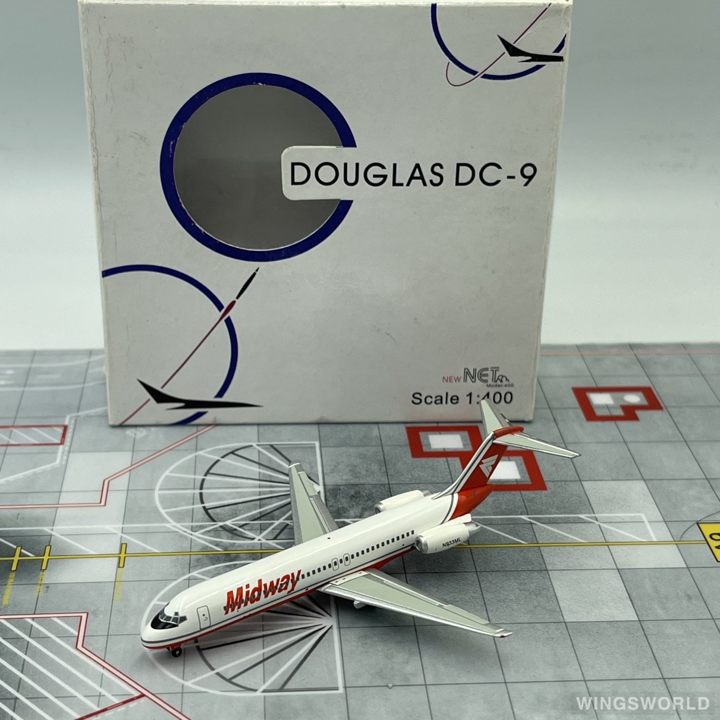 netmodels@ 1:400 NETN933ML Midway Airlines 中途航空 McDonnell Douglas DC-9 N933ML