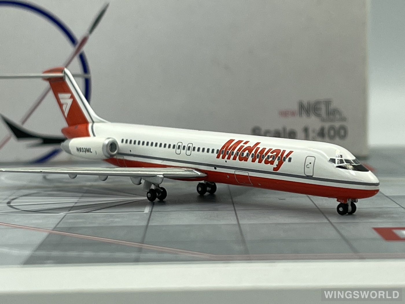 netmodels@ 1:400 NETN933ML Midway Airlines 中途航空 McDonnell Douglas DC-9 N933ML