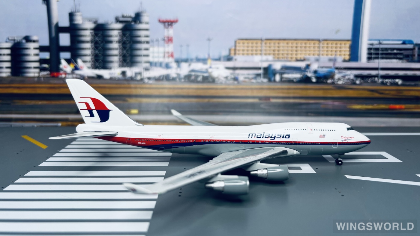 Geminijets 1:400 GJMAS299 Malaysia Airlines 马来西亚航空 Boeing 747-400 9M-MHL