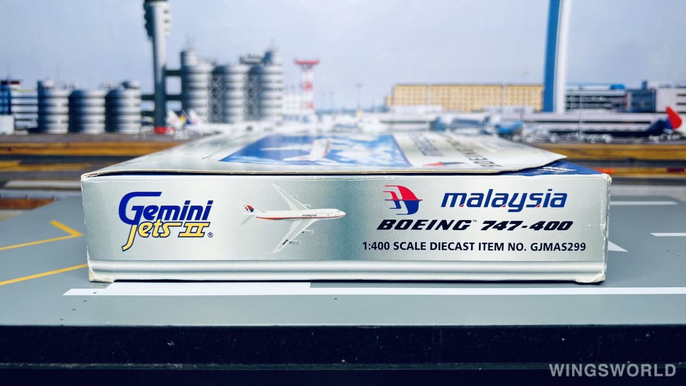 Geminijets 1:400 GJMAS299 Malaysia Airlines 马来西亚航空 Boeing 747-400 9M-MHL