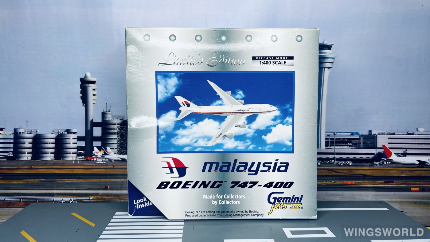 Geminijets 1:400 GJMAS299 Malaysia Airlines 马来西亚航空 Boeing 747-400 9M-MHL