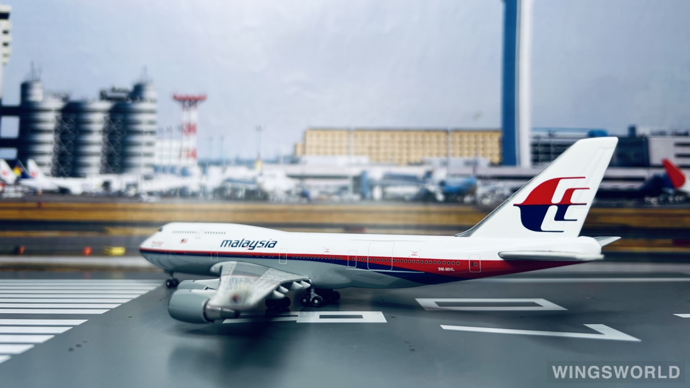 Geminijets 1:400 GJMAS299 Malaysia Airlines 马来西亚航空 Boeing 747-400 9M-MHL