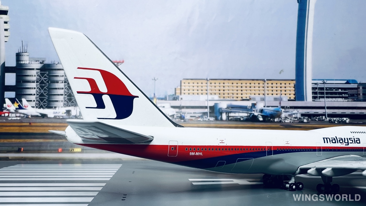 Geminijets 1:400 GJMAS299 Malaysia Airlines 马来西亚航空 Boeing 747-400 9M-MHL