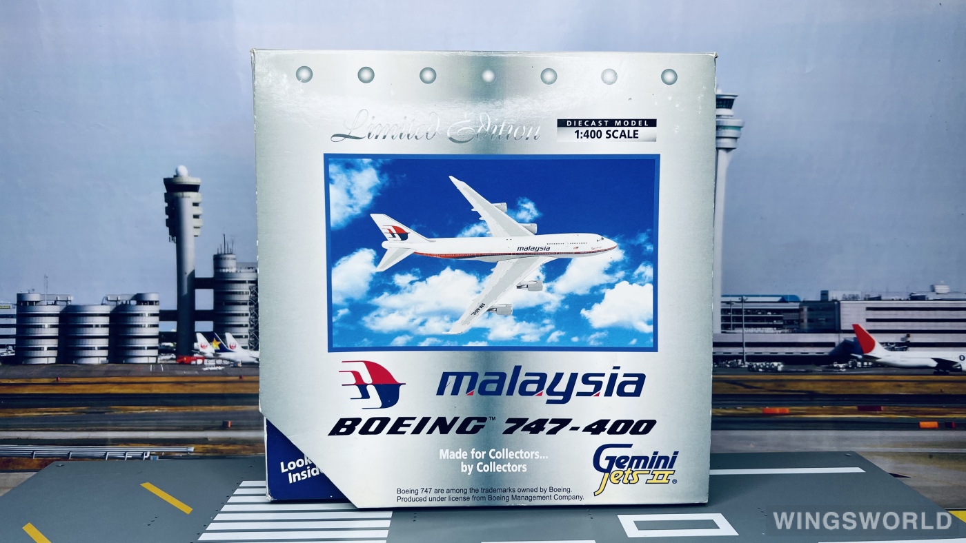 Geminijets 1:400 GJMAS299 Malaysia Airlines 马来西亚航空 Boeing 747-400 9M-MHL
