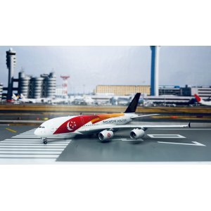 Singapore Airlines 新加坡航空 Airbus A380-800 9V-SKI 50周年 AV4132 Aviation400 1:400