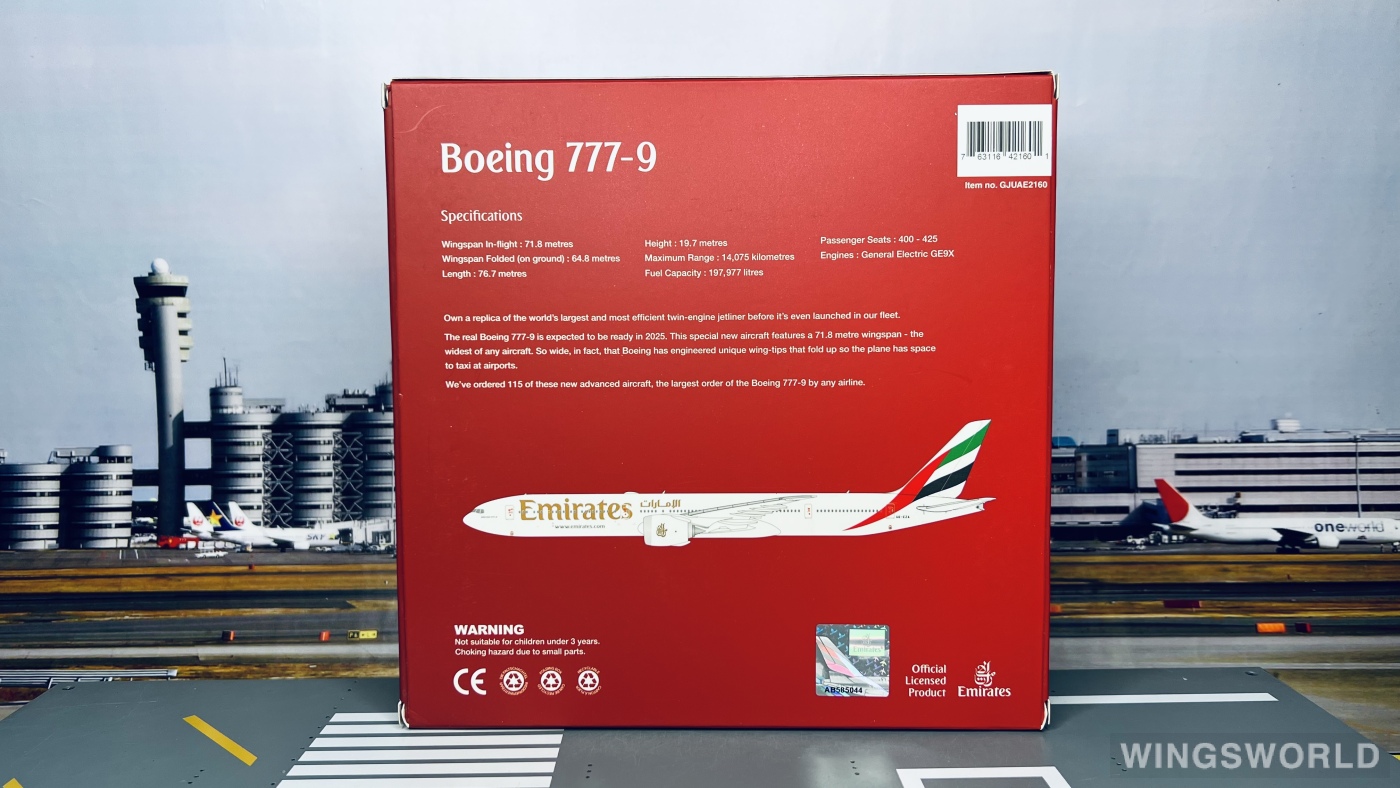 777-9 エミレーツ航空 A6-EZA 1/400 [GJUAE2160] GJUAE2160 GEMINI JETS Emirates / エミレーツ航空 B777-9X A6-EZA 1