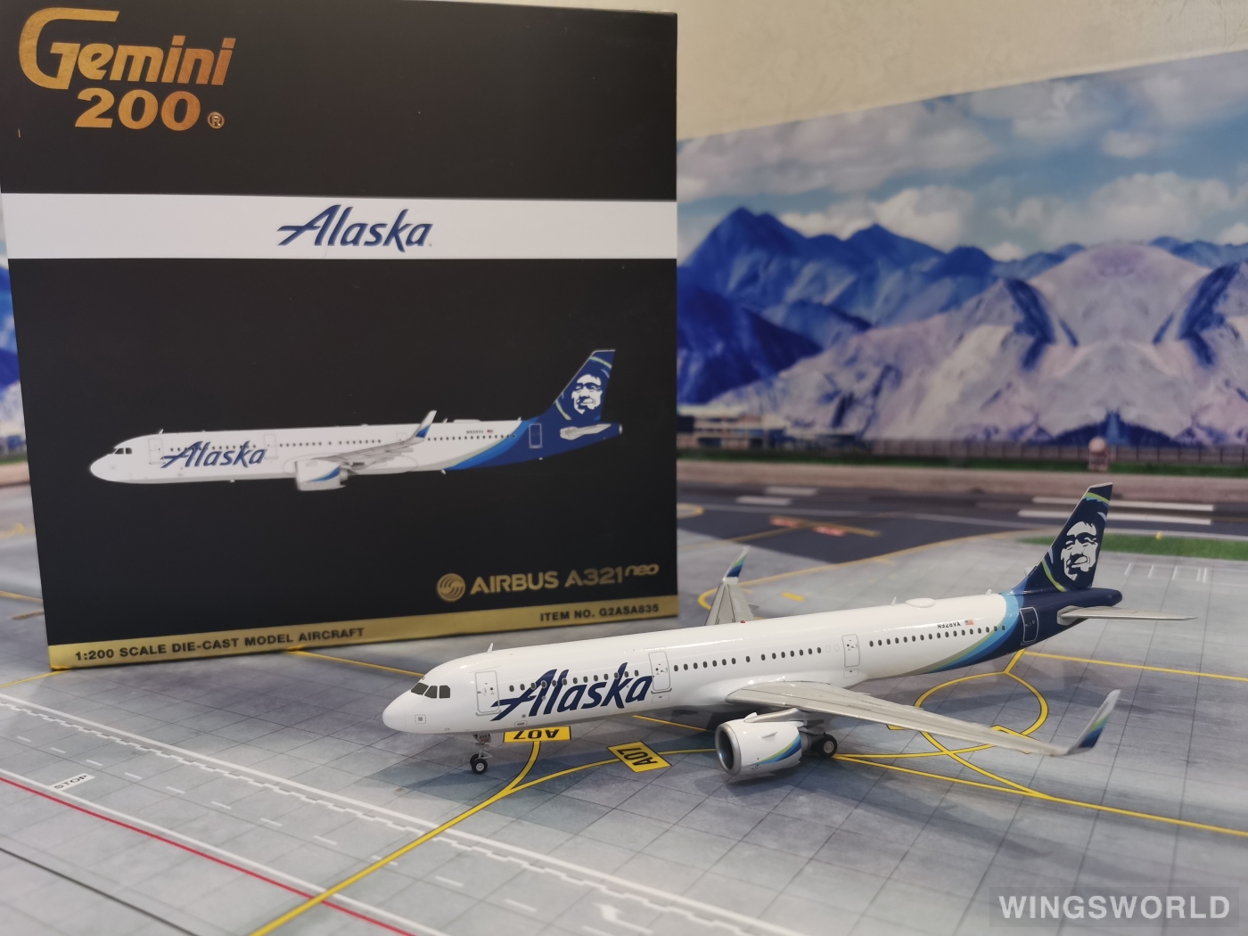 Geminijets 1:200 G2ASA835 Alaska Airlines 阿拉斯加航空 Airbus A321neo N928VA