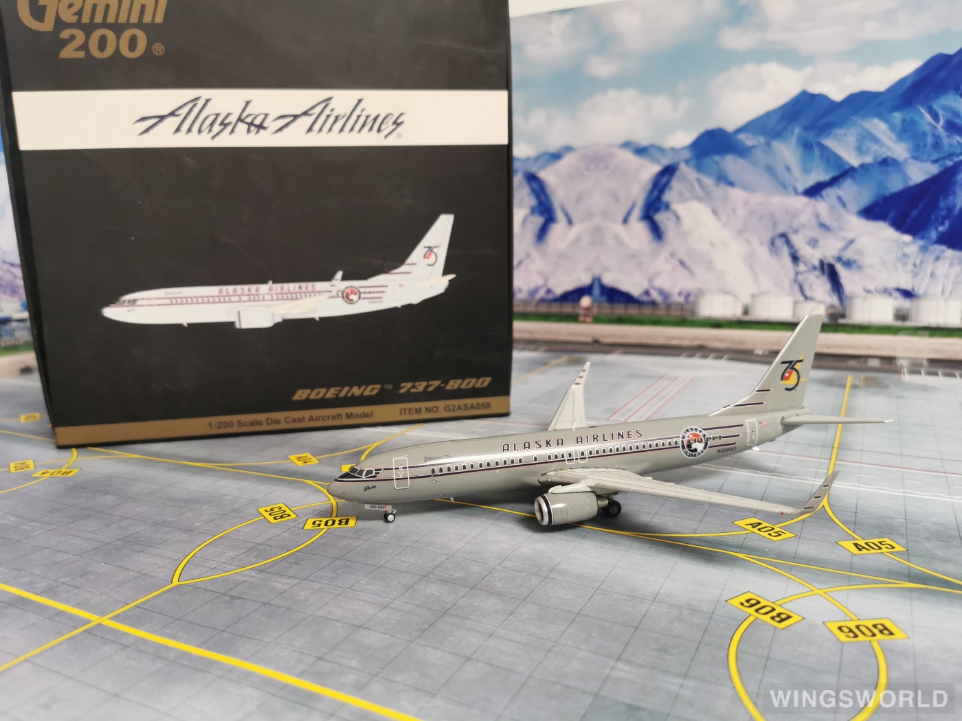 Geminijets 1:200 G2ASA059 Alaska Airlines 阿拉斯加航空 Boeing 737-800 N569AS