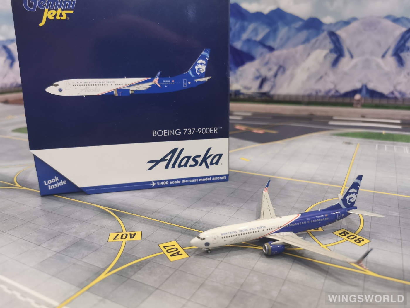 Geminijets 1:400 GJASA1624 Alaska Airlines 阿拉斯加航空 Boeing 737-900 N265AK
