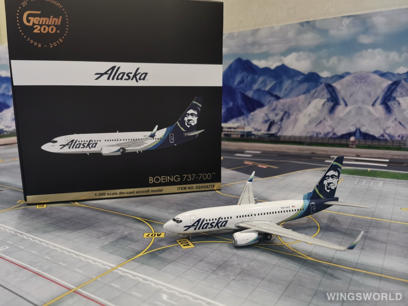 Geminijets 1:200 G2ASA778 Alaska Airlines 阿拉斯加航空 Boeing 737-700 N614AS