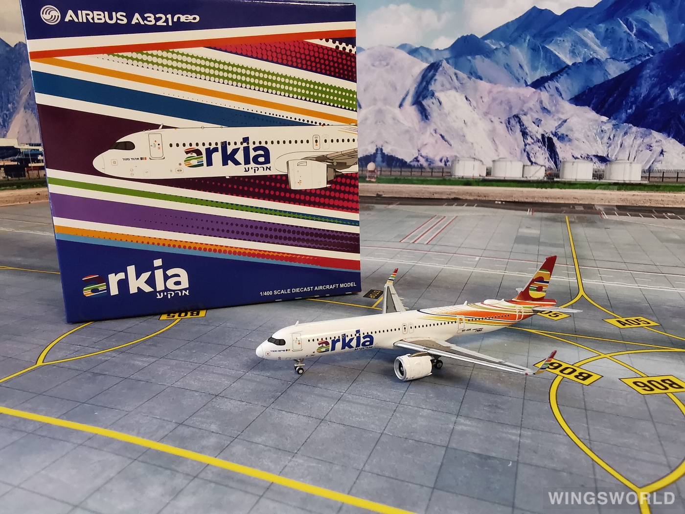 JC Wings 1:400 XX4450 Arkia 以色列国内航空 Airbus A321neo 4X-AGK