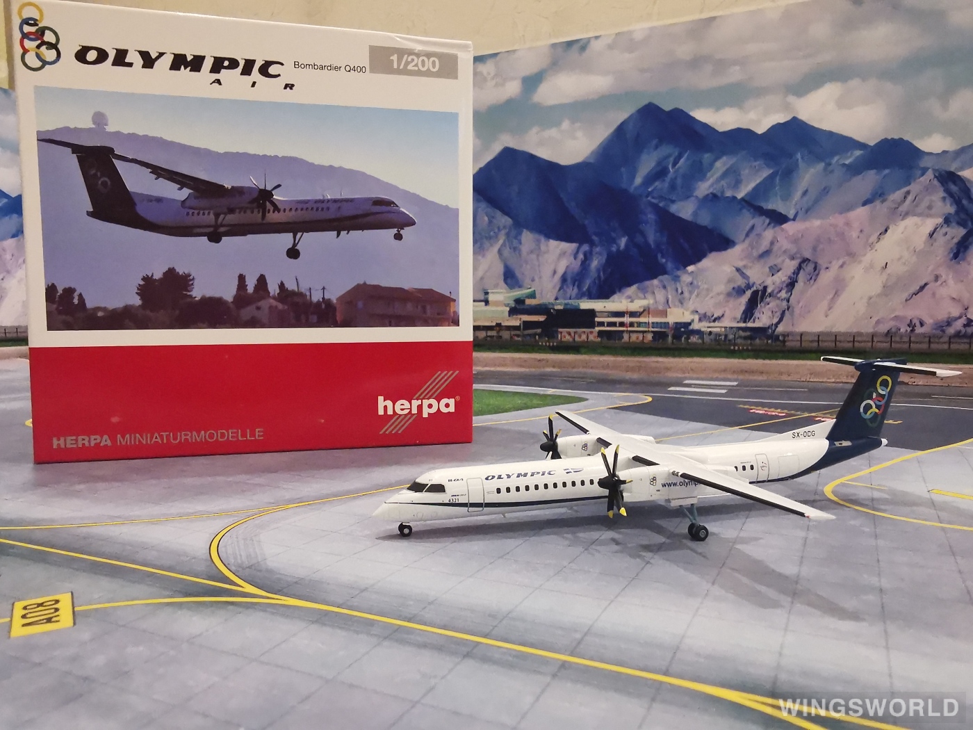 Herpa 1:200 571661 Olympic Air 奥林匹克航空 Bombardier Dash 8-400 SX-OBG