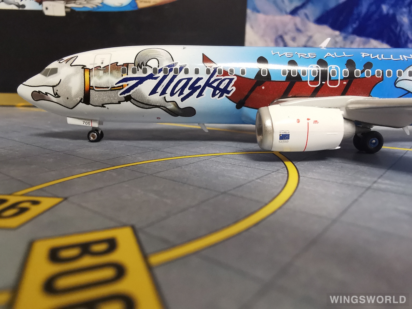 Geminijets 1:200 G2ASA174 Alaska Airlines 阿拉斯加航空 Boeing 737-400 N705AS