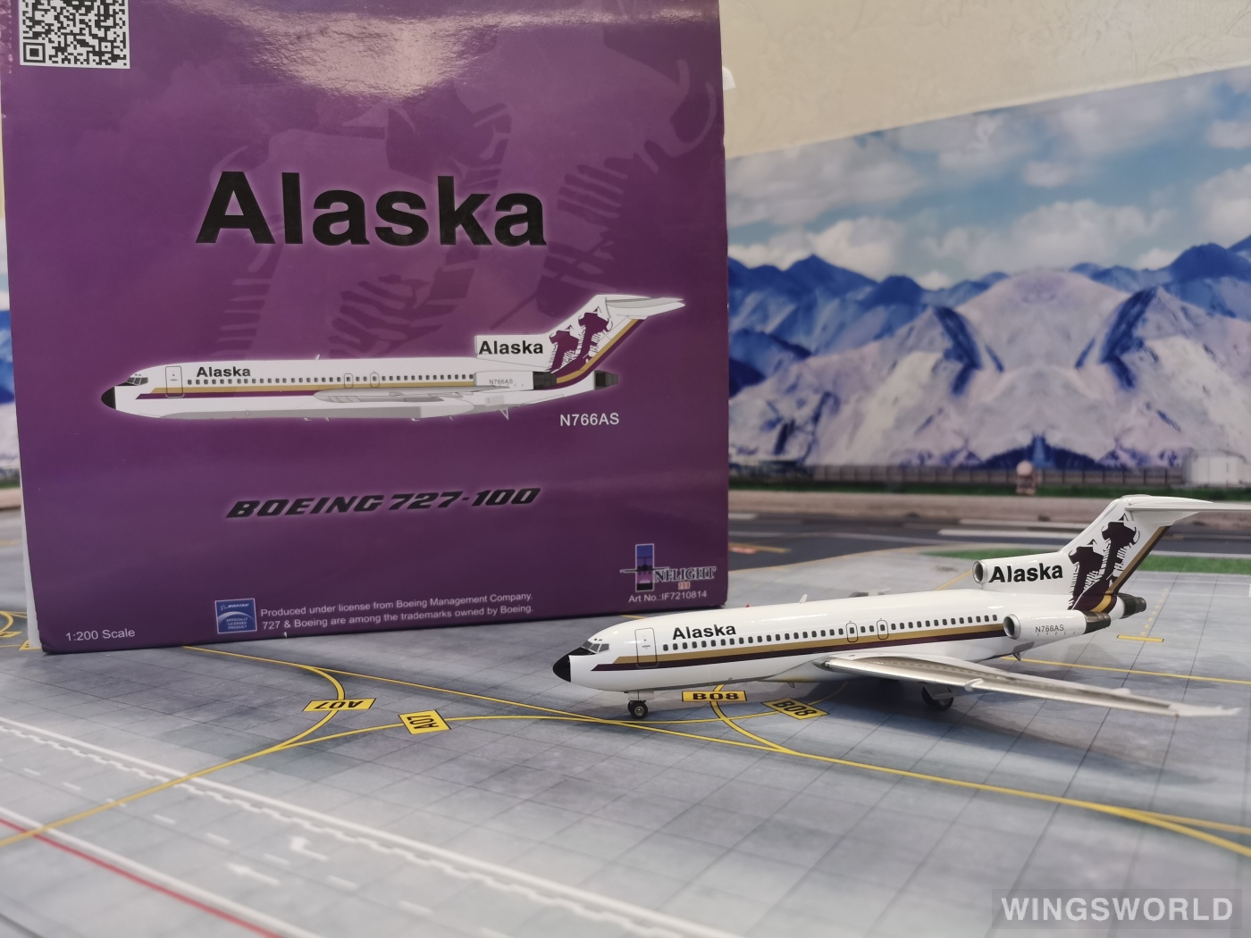 Inflight200 1:200 IF7210814 Alaska Airlines 阿拉斯加航空 Boeing 727-100 N766AS