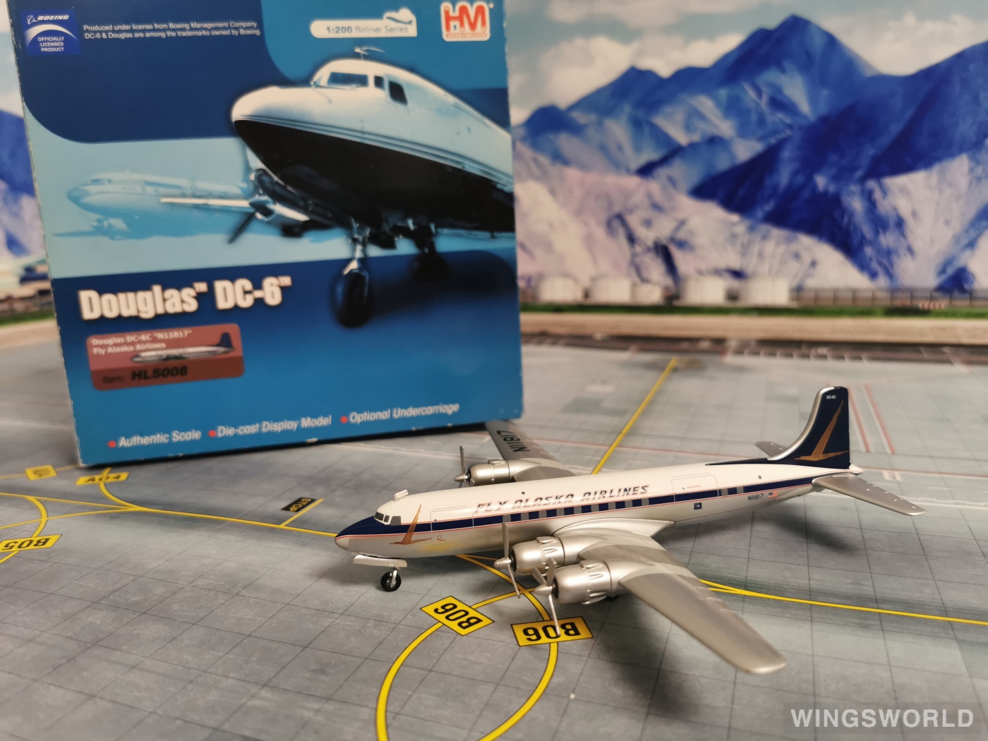 Hobby Master 1:200 HL5008 Alaska Airlines 阿拉斯加航空 Douglas DC-6 N-11817