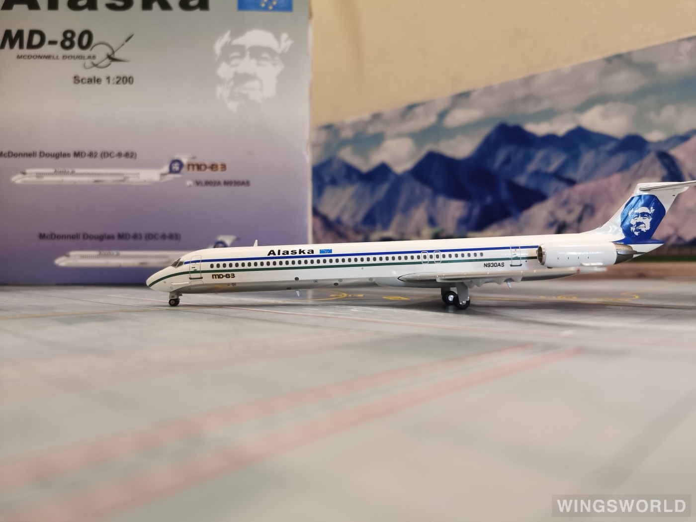 JC Wings 1:200 VL002A Alaska Airlines 阿拉斯加航空 McDonnell Douglas MD-83 N930AS